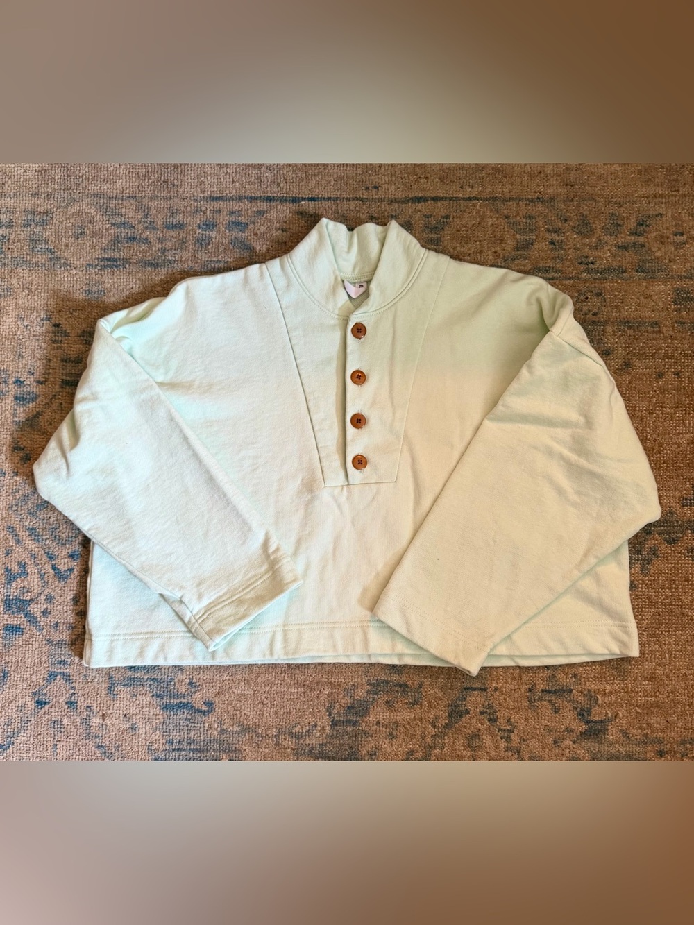 Ilana Kohn cropped button up sweatshirt Pale Mint